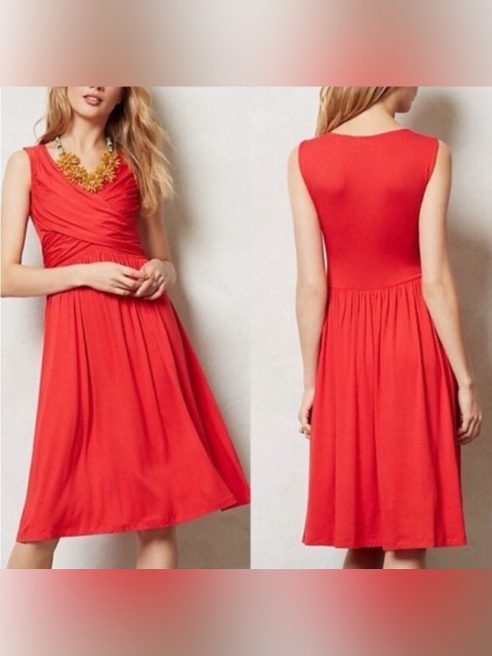 Orange Anthropologie jersey dress